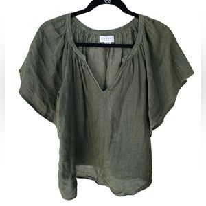 Velvet Brand Olive V Neck Blouse